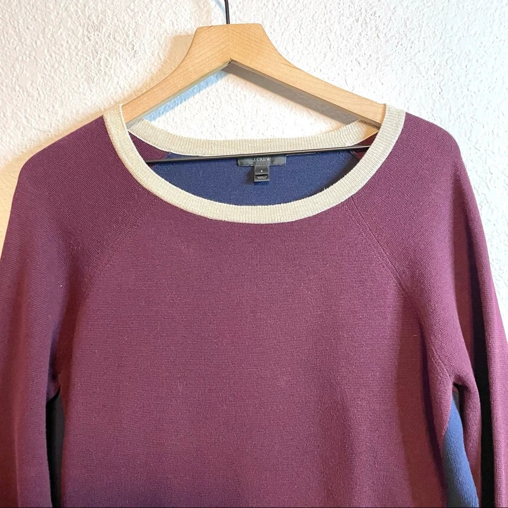 J.Crew Colorblock Side Snap Slits Knit Sweater